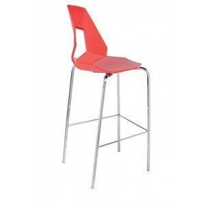 GABER - Barová stolička PRODIGE - vysoká, červená/chróm