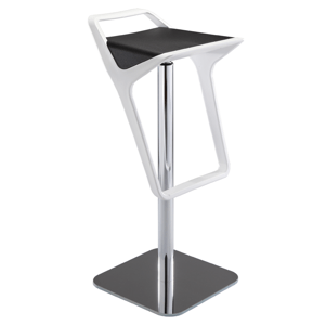 GABER - Výškovo nastaviteľná barová stolička FREEDOM - biela/čierna/chróm