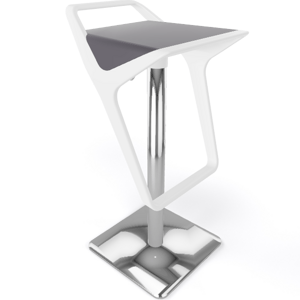 GABER - Výškovo nastaviteľná barová stolička FREEDOM - biela/antracit/chróm