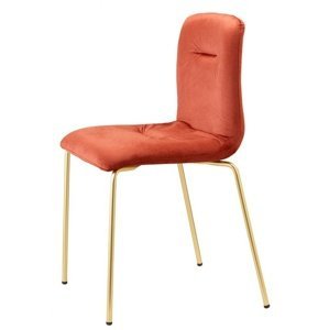SCAB - Čalúnená stolička ALICE POP - oranžový zamat/mosadz