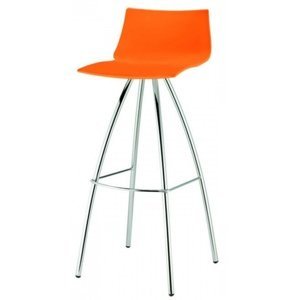 SCAB - Vysoká barová stolička DAY - oranžová/chróm