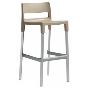 SCAB - Vysoká barová stolička DIVO - béžová/hliník