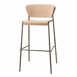 SCAB - Barová stolička LISA WOOD vysoká - bielený buk/nikel