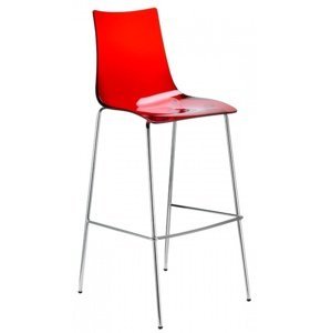 SCAB - Vysoká barová stolička ZEBRA ANTISHOCK - červená/chróm