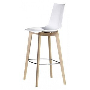 SCAB - Barová stolička ZEBRA ANTISHOCK NATURAL nízka - biela/buk