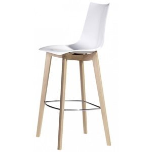SCAB - Barová stolička ZEBRA ANTISHOCK NATURAL vysoká - biela/buk