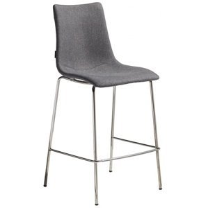 SCAB - Barová stolička ZEBRA POP nízka - sivá/chróm
