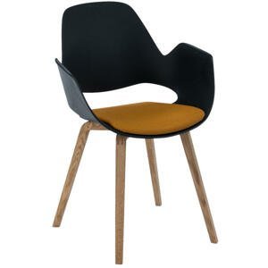 Houe Denmark - Stolička FALK s drevenou podnožou a čalúneným sedadlom