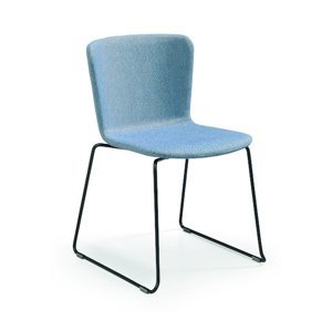 MIDJ - Dvojfarebná čalúnená stolička CALLA s kovovou lamelovou podnožou