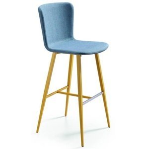 MIDJ - Dvojfarebná čalúnená barová stolička CALLA s kovovou podnožou, nízka