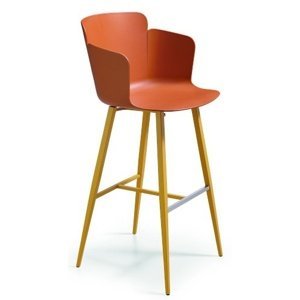 MIDJ - Plastová barová stolička CALLA s kovovou podnožou
