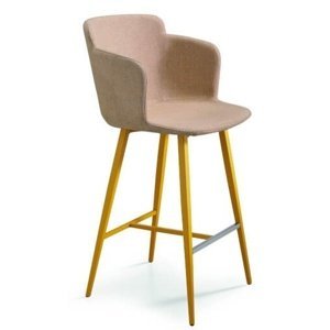 MIDJ - Dvojfarebná čalúnená barová stolička CALLA s kovovou podnožou