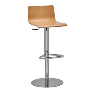 RIM - Barová stolička SITTY s dreveným sedadlom a centrálnou podnožou