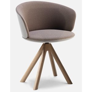 CANTARUTTI - Otočná stolička PALMO B.05.0/W - s dreveným podstavcom