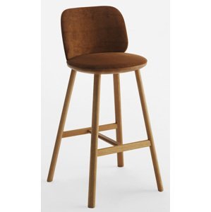 CANTARUTTI - Barová stolička PALMO 3.03.0 - s dreveným podstavcom