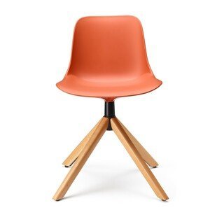 PATTIO - Otočná stolička ABRIL s dreveným podstavcom
