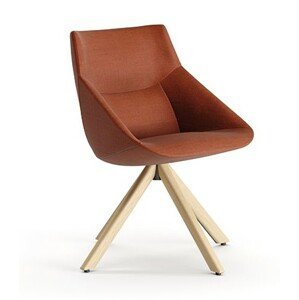PATTIO - Otočná stolička BOW s dreveným podstavcom