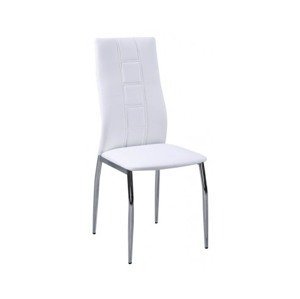 Jedálenská stolička Lisa, biela ekokoža%