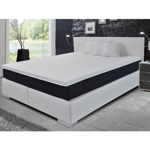 Posteľ boxspring Livorno 180x200 cm, biela ekokoža%