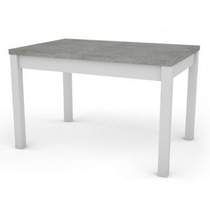 Jedálenský stôl Adam 120x80 cm, biely/betón, rozkladacia%