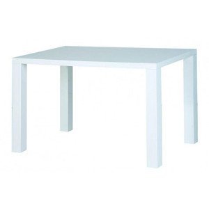 Jedálenský stôl Leo, 120x80 cm, biely lesk%