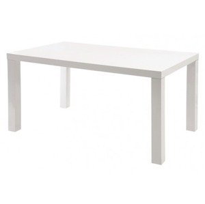 Jedálenský stôl Leo, 160x80 cm, biely lesk%
