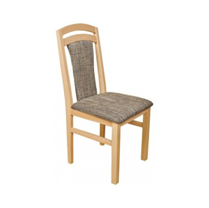 Jedálenská stolička Sylva, buk / čierno-béžová tkanina%