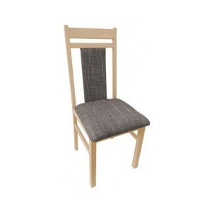 Jedálenská stolička Michaela, buk / hnedo-béžová tkanina%