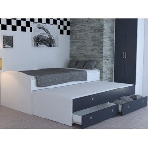 Rozkladacia posteľ Patrik Color 90x200 cm, biela/antracit%