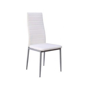 Jedálenská stolička Zita, biela ekokoža%