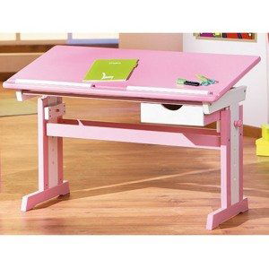 Písací stôl Cecilia, ružový/biely%