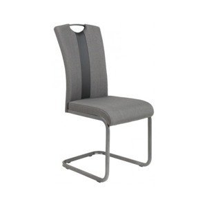 Jedálenská stolička Amber, šedá látka / ekokoža%