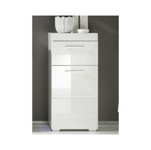 Kúpeľňová stojacia skrinka Amanda 802, lesklá biela%