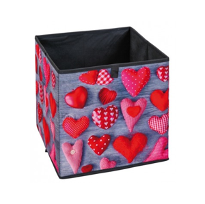 Úložný box Heart 2, motív srdce so vzorom%