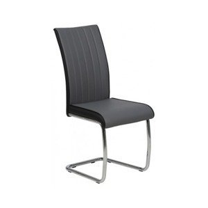 Jedálenská stolička Vertical, šedá/čierna ekokoža%