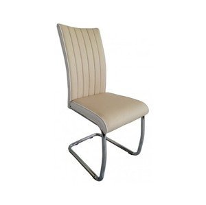 Jedálenská stolička Vertical, béžová/biela ekokoža%