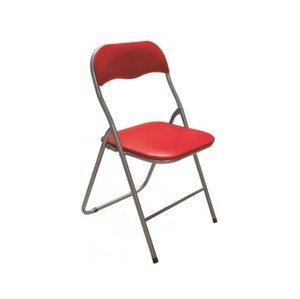 Skladacia stolička Foldus, červená ekokoža%