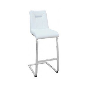Barová stolička Flex, biela ekokoža%