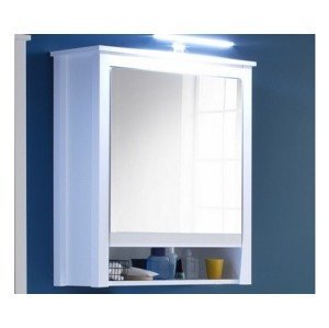 Kúpeľňová skrinka so zrkadlom Ole, biela, šírka 62 cm%