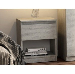 Skrinka /nočný stolík Carlos 401S, šedý beton%