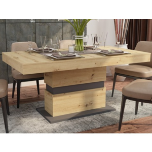 Jedálenský stôl Nestor 160x90 cm, dub artisan/grafit, rozkladací%