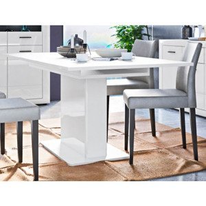 Rozkladací jedálenský stôl Colmar 140x90 cm, biely lesk%