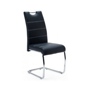 Jedálenská stolička Flora II, čierna ekokoža%