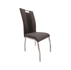 Jedálenská stolička Bari, šedá látka/čierna ekokoža%