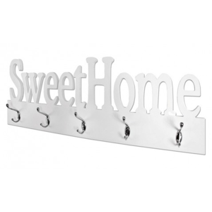 Nástenný vešiakový panel Sweet Home, biely%