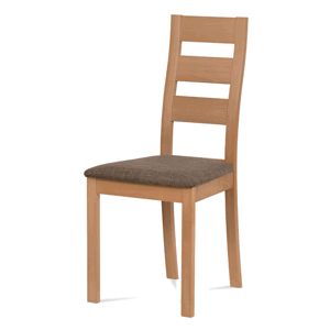 Jedálenská drevená stolička LUCE - masív buk, buk, hnedý poťah