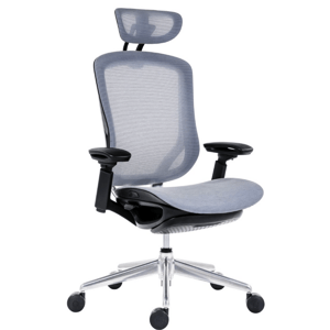 Kancelárska ergonomická stolička Antares BAT NET PDH + FOOTREST — sivá, nosnosť 130 kg