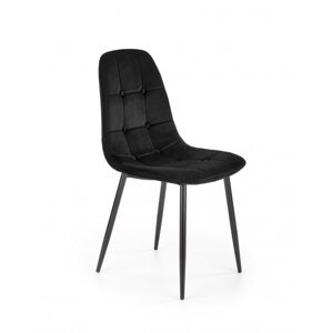 Jedálenská stolička RONO – čalúnená, zamatový poťah, viac farieb Černá