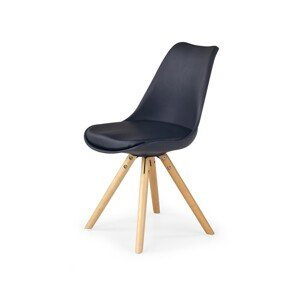 Jedálenská stolička K201 – masív / plast / ekokoža, viac farieb Čierna