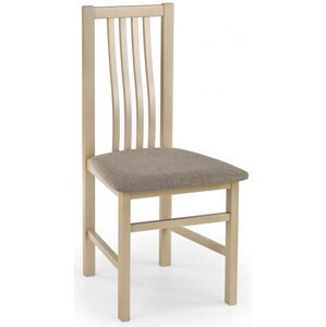 Jedálenská stolička PAVEL – masív, látka, dub sonoma / sivá
